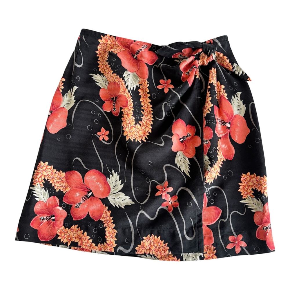 Tommy Bahama Silk Hibiscus Tropical Print Wrap Mini Skirt Women’s XS Resort